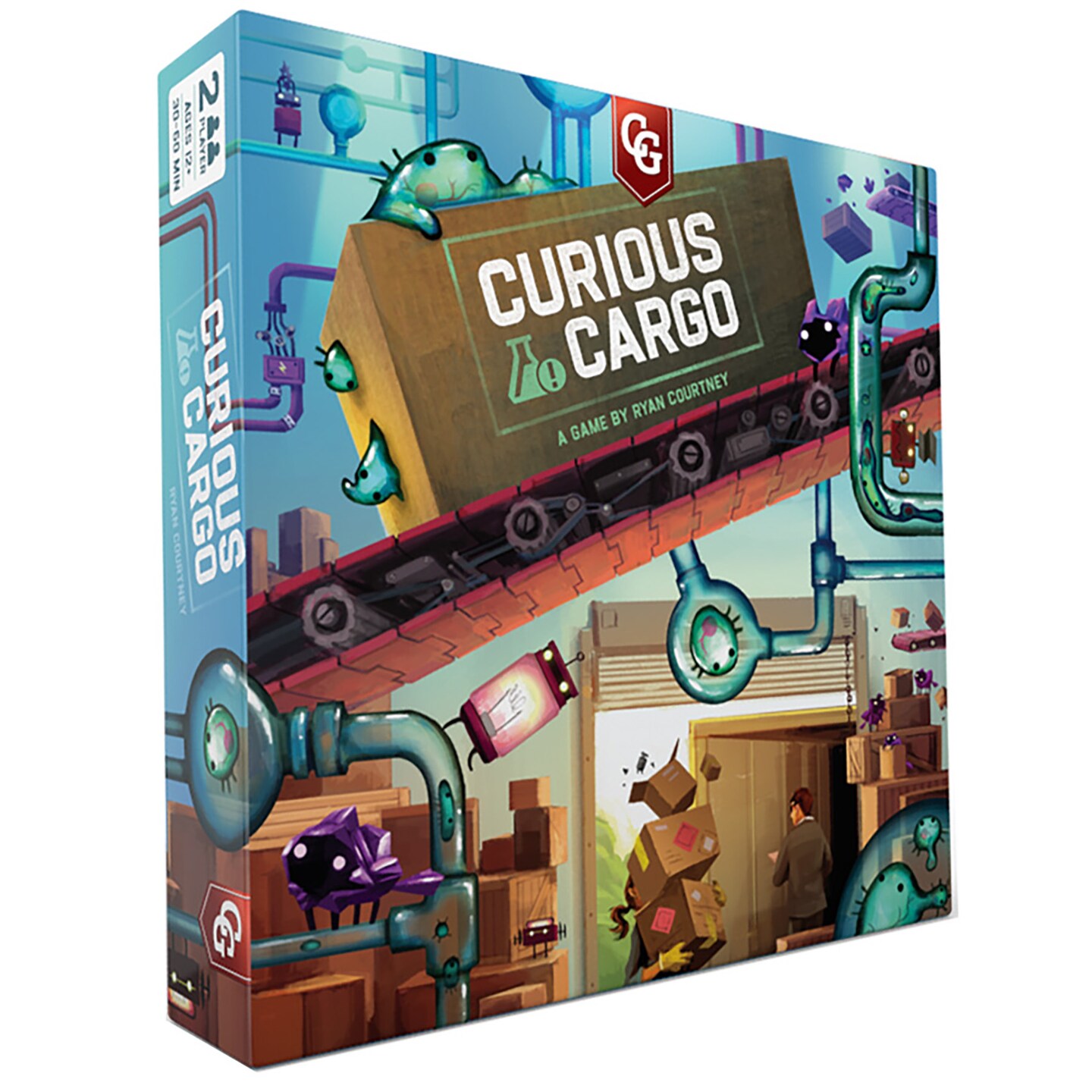 Capstone Games: Curious Cargo, Strategy Board Game, 6 Unique Player Boards Included and 2 Game Modes, Competitive 2 Player Game, Ages 12 and Up, 30 to 60 Minute Play Time