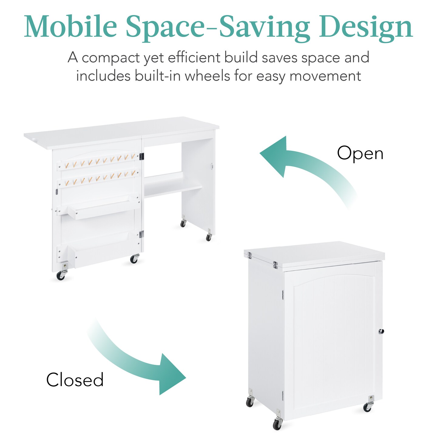 Best Choice Products Sewing Machine Table &#x26; Desk w/ Craft Storage and Trays