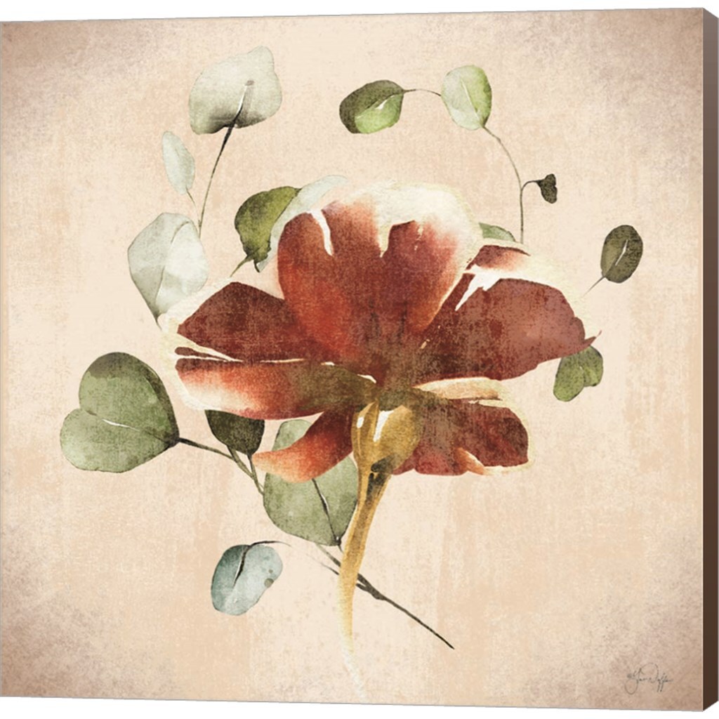 Vintage Floral Embrace by Yass Naffas Designs 12" x 12" Canvas Wall Art