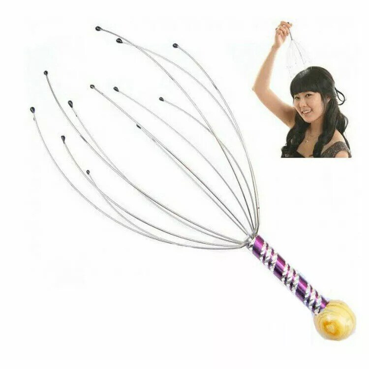 2pcs Head Massager Scratcher Neck Massage Scalp Relax Calm Stress Relief Octopus