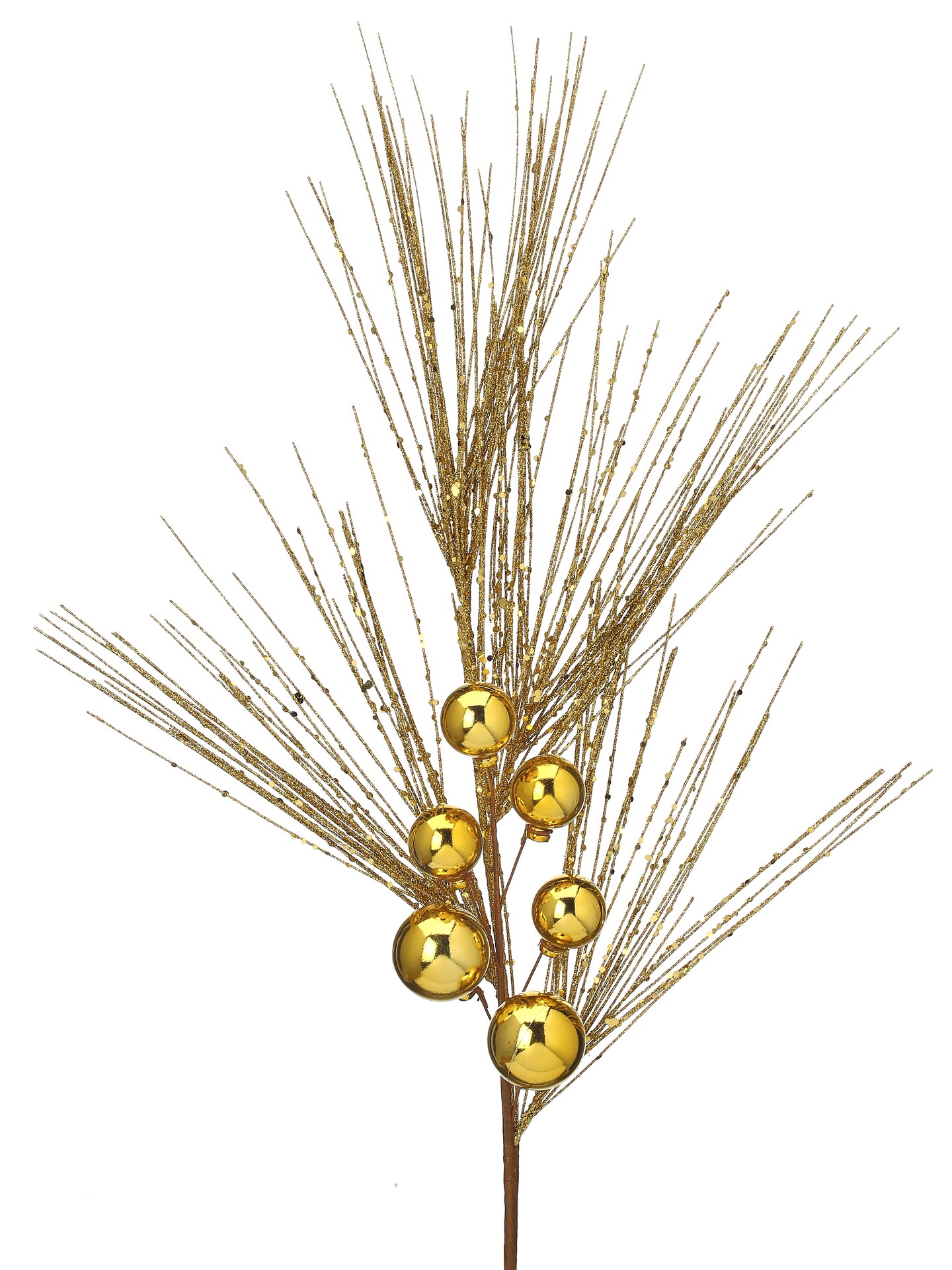 26&#x22; Gold Glittered Pine/ Ball Spray