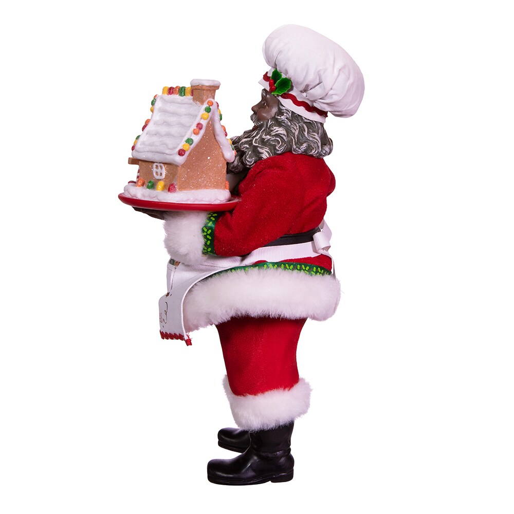 10.5&#x22; Fabrich&#xE9;&#x2122; African American Gingerbread Chef Santa
