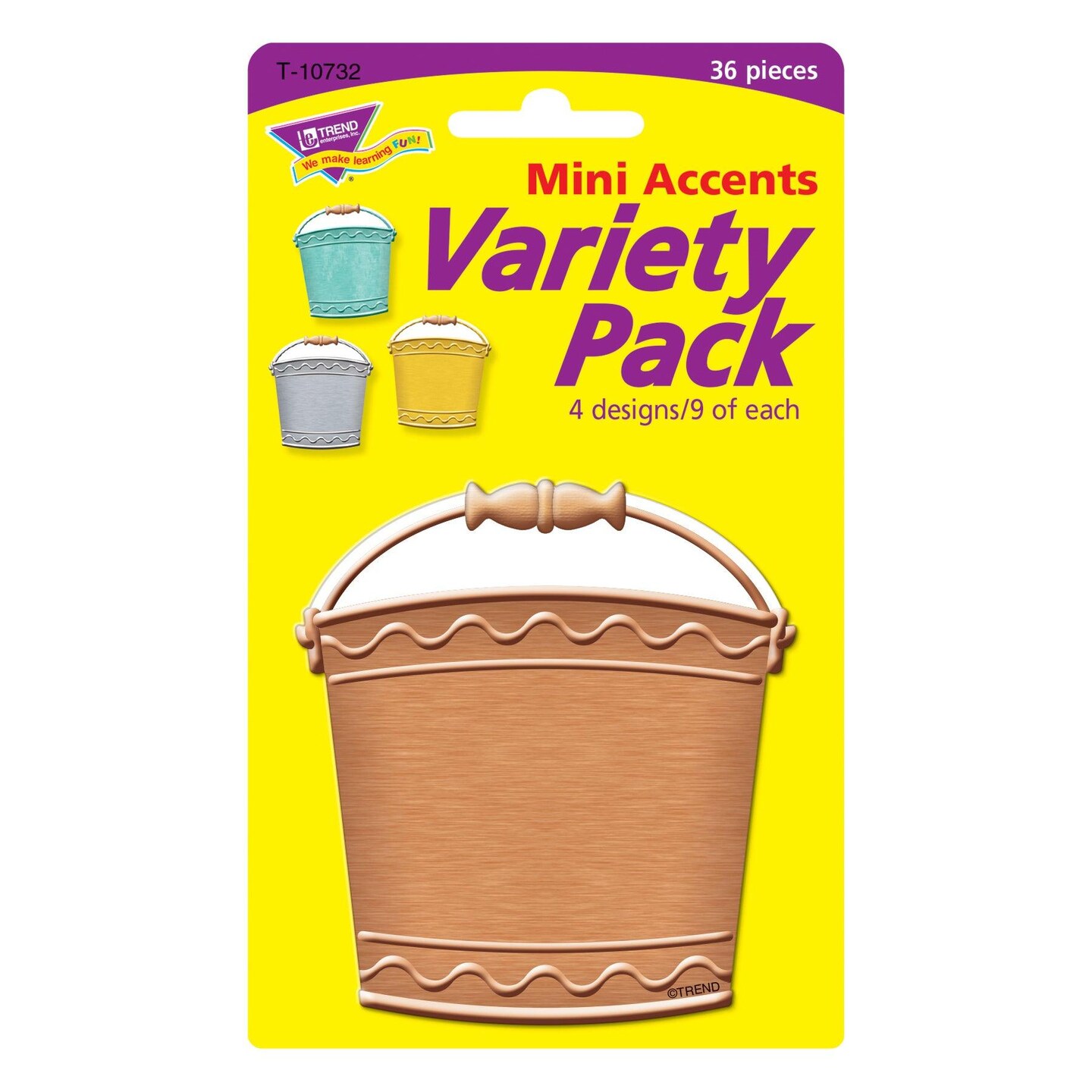I &#x2665; Metal Buckets Mini Accents Variety Pack, 36 Per Pack, 6 Packs