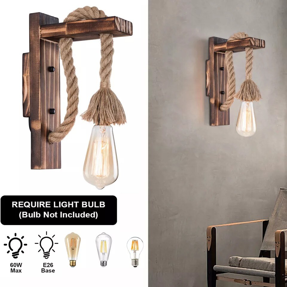 Rustic Indoor Wall Light Lantern Living Room Hallway Porch Sconce Lamp Fixture