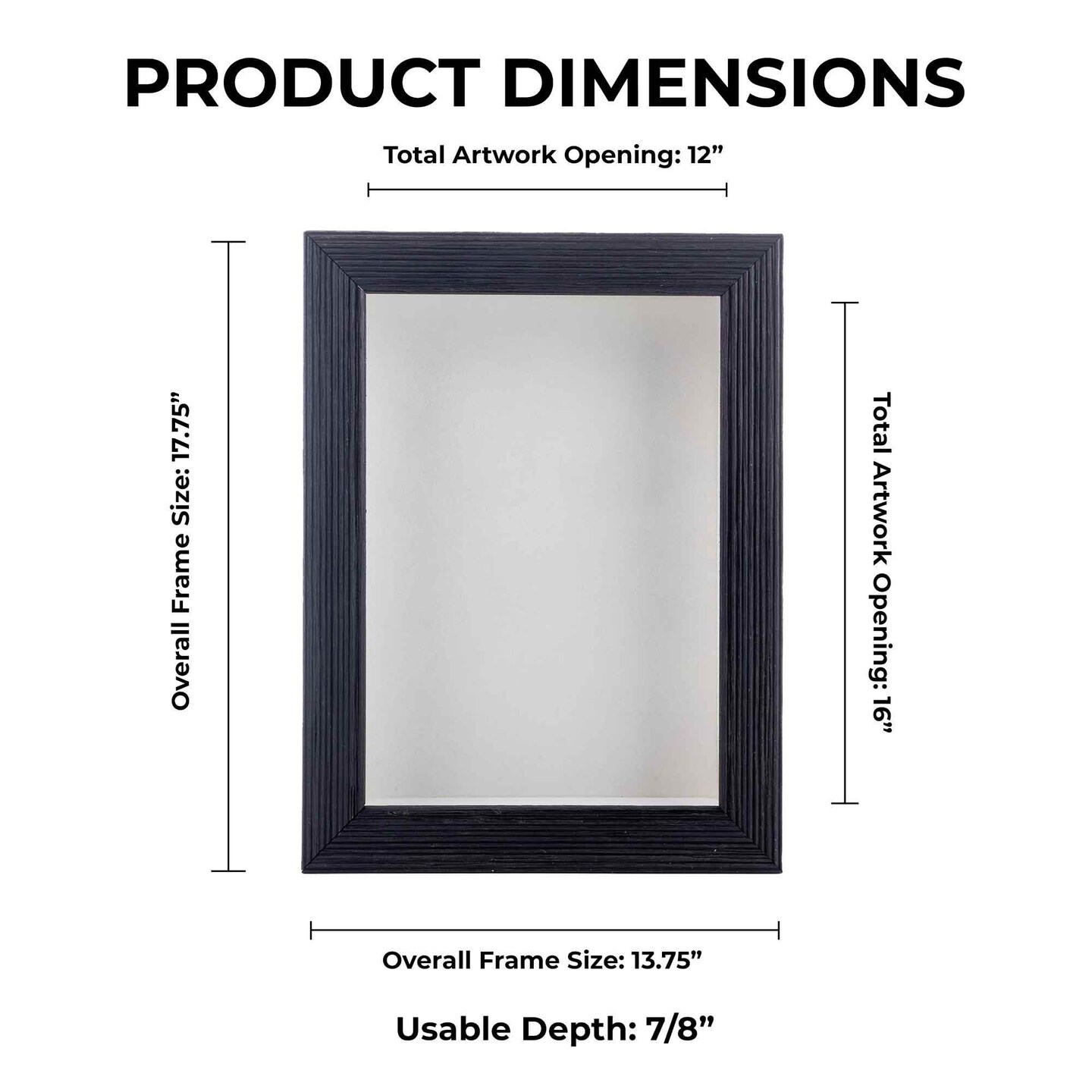 Rustic Black Wood Shadow Box Frame with Acrylic Front - White Suede Backing, 30 Sizes