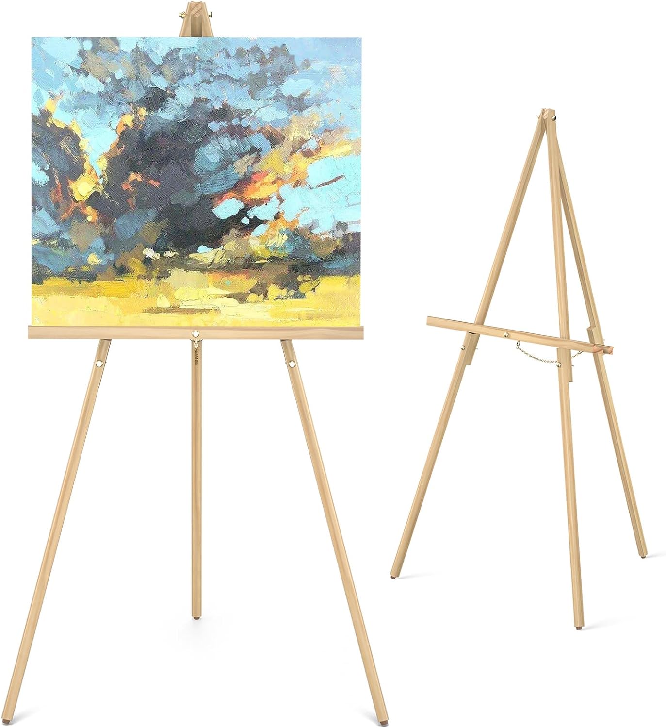 Wood Art Portable Easel Stand - Tripod Display Artist Wooden Easel - 63 ...