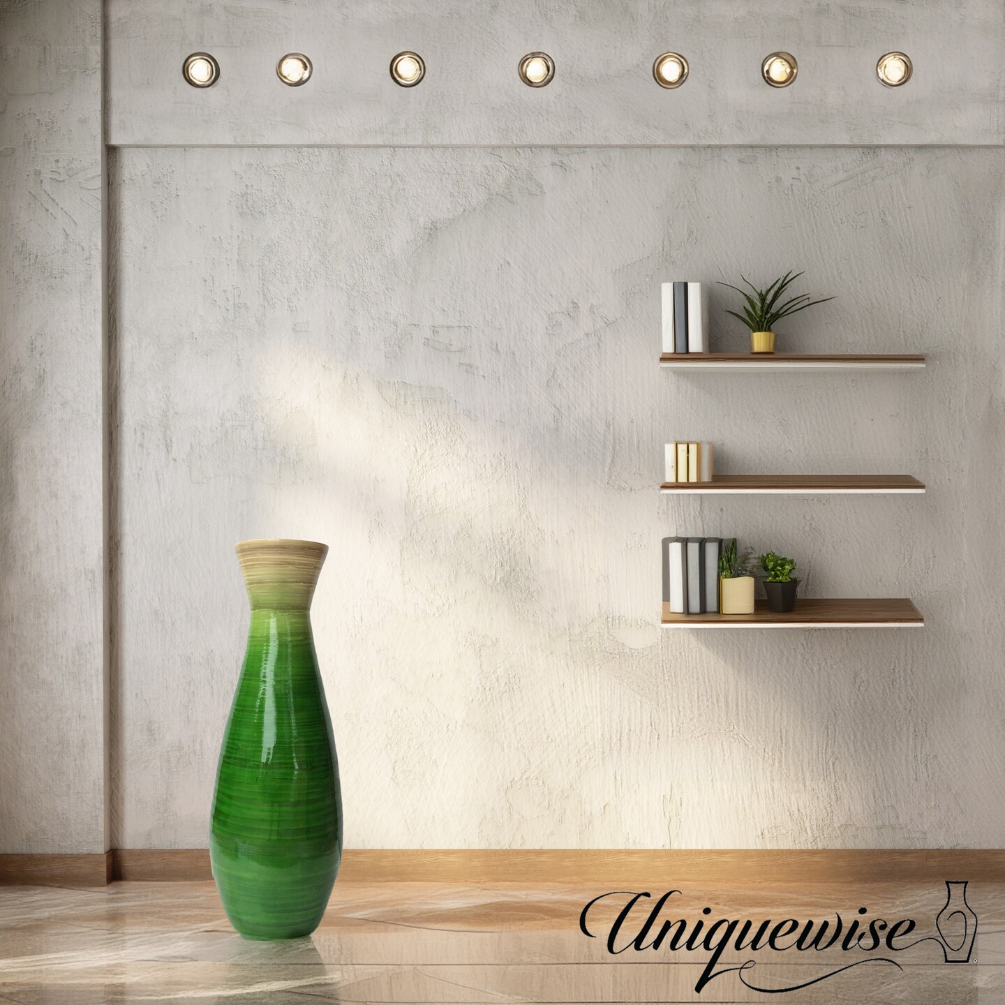 Uniquewise Classic Bamboo Floor Vase Handmade, For Dining, Living Room, Entryway, Fill Up With Dried Branches Or Flowers