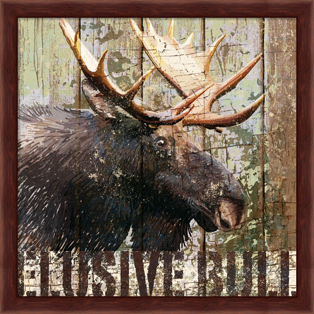 Open Season Moose by Art Licensing Studio 13" x 13" Framed Wall Art