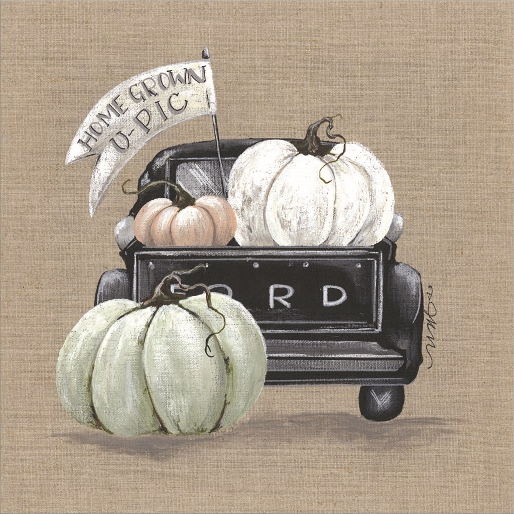 Pumpkin Truck by Julie Norkus 12&#x22; x 12&#x22; Canvas Wall Art