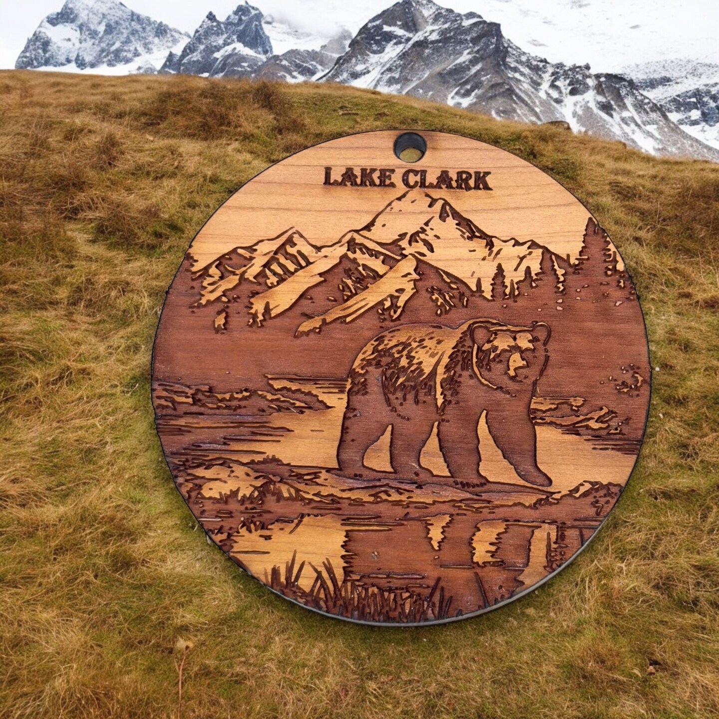 Cedar Ornament - Lake Creek - Raw Cedar 3x3in Cedar Ornament - Lake Creek - Raw Cedar 3x3in