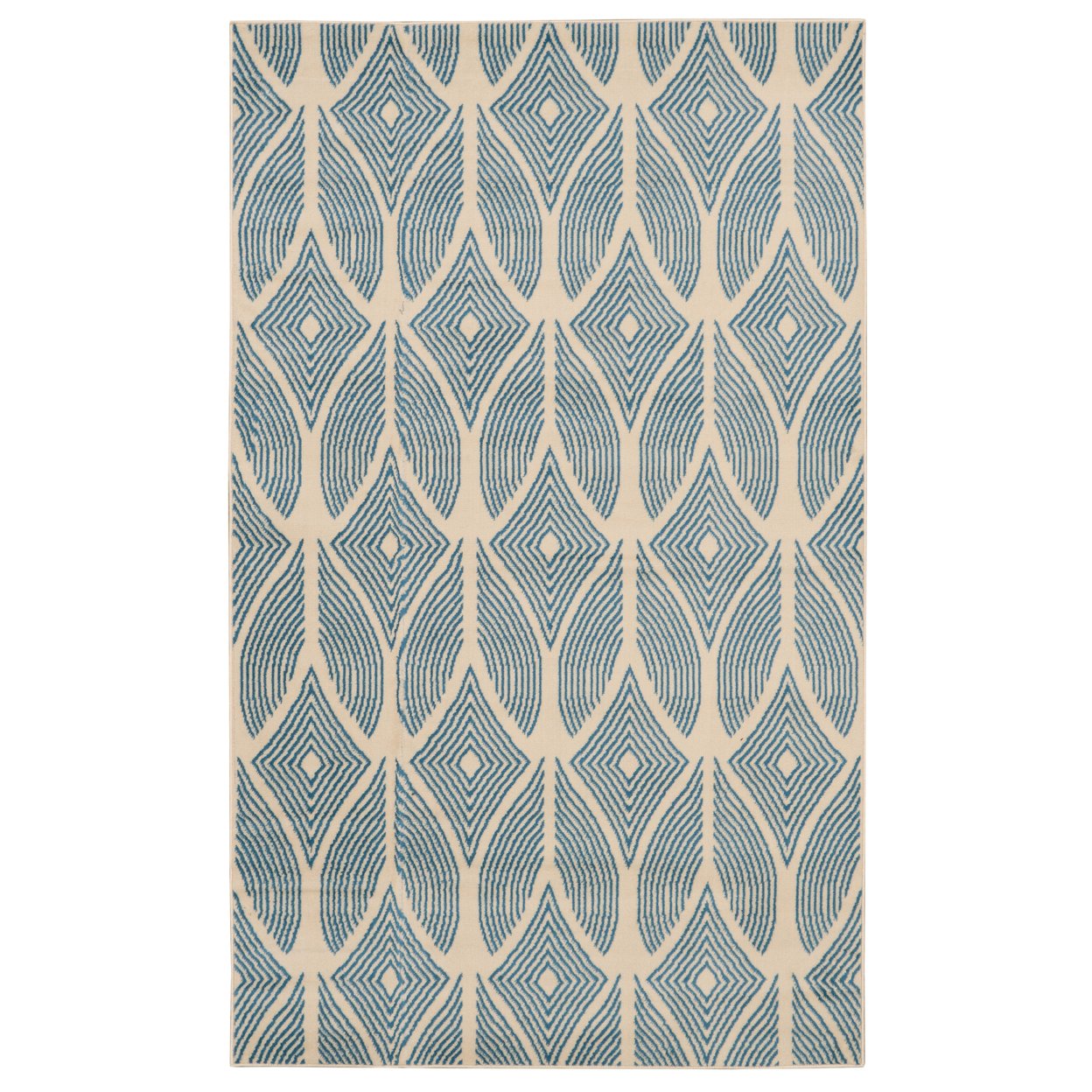 Capri Henley Rug Bone Blue 65 X 93 Transitional 100% Polypropylene