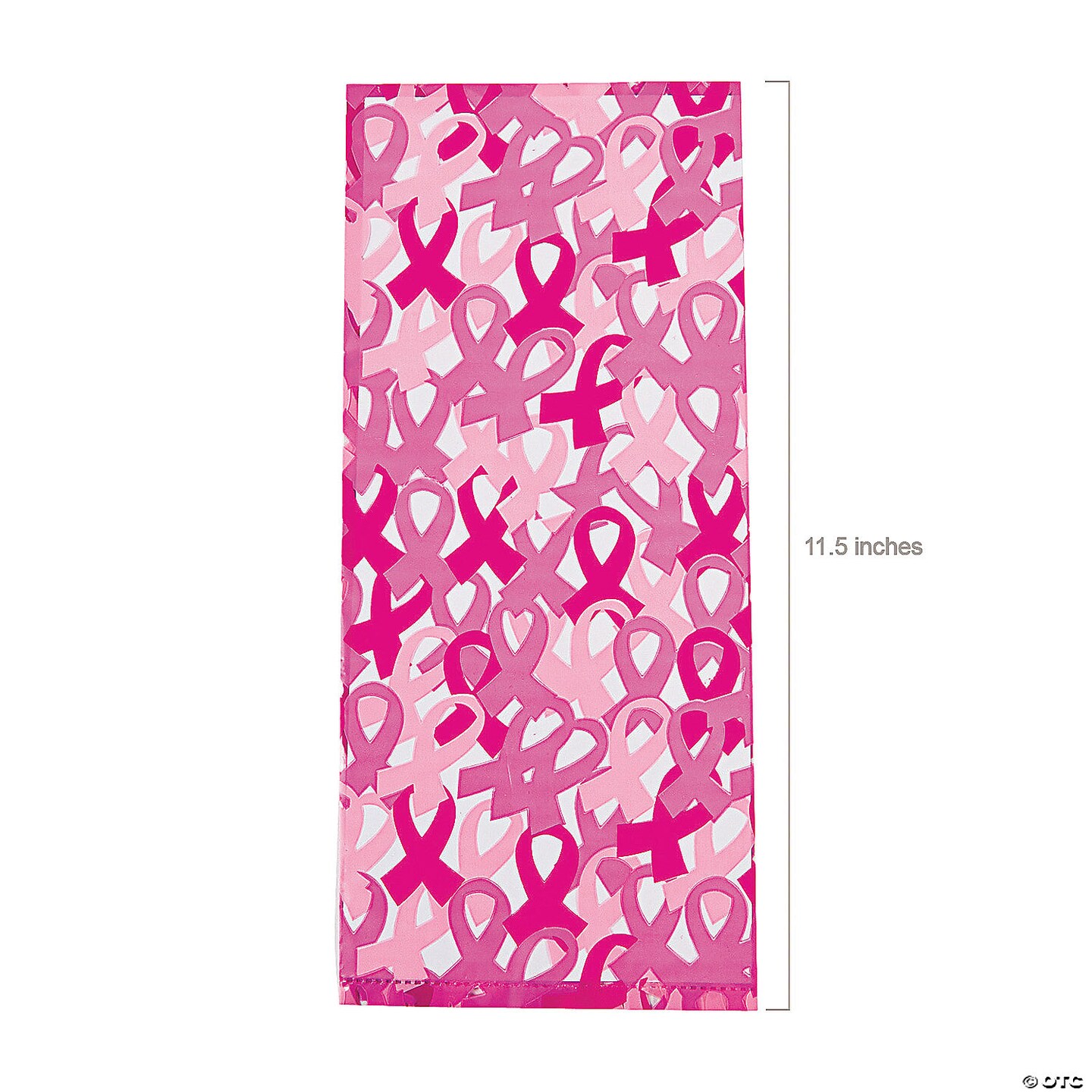 5 3/4&#x22; x 11 1/2&#x22; Breast Cancer Awareness Cellophane Treat Bags - 12 Pc.