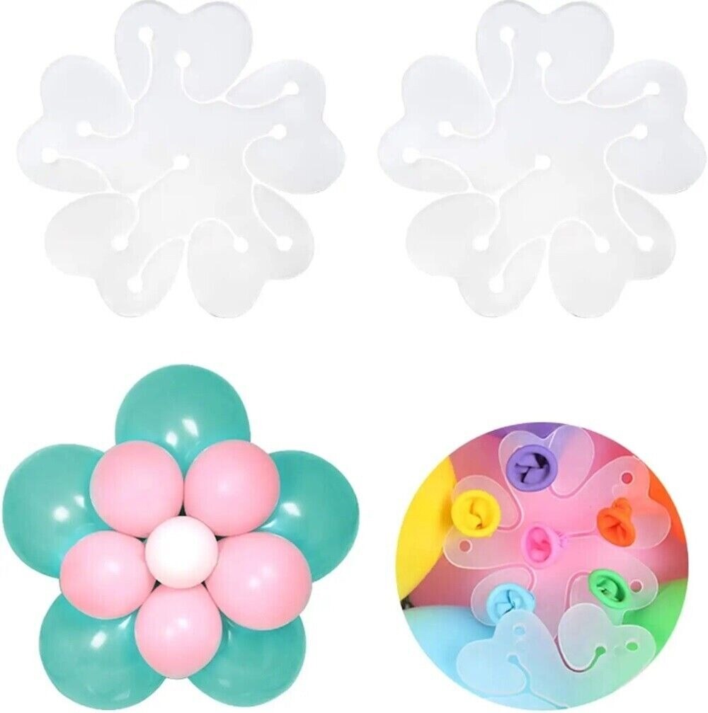 50-Pack Flower Shape Balloon Clips for Weddings &#x26; Parties, Portable Holder Decor