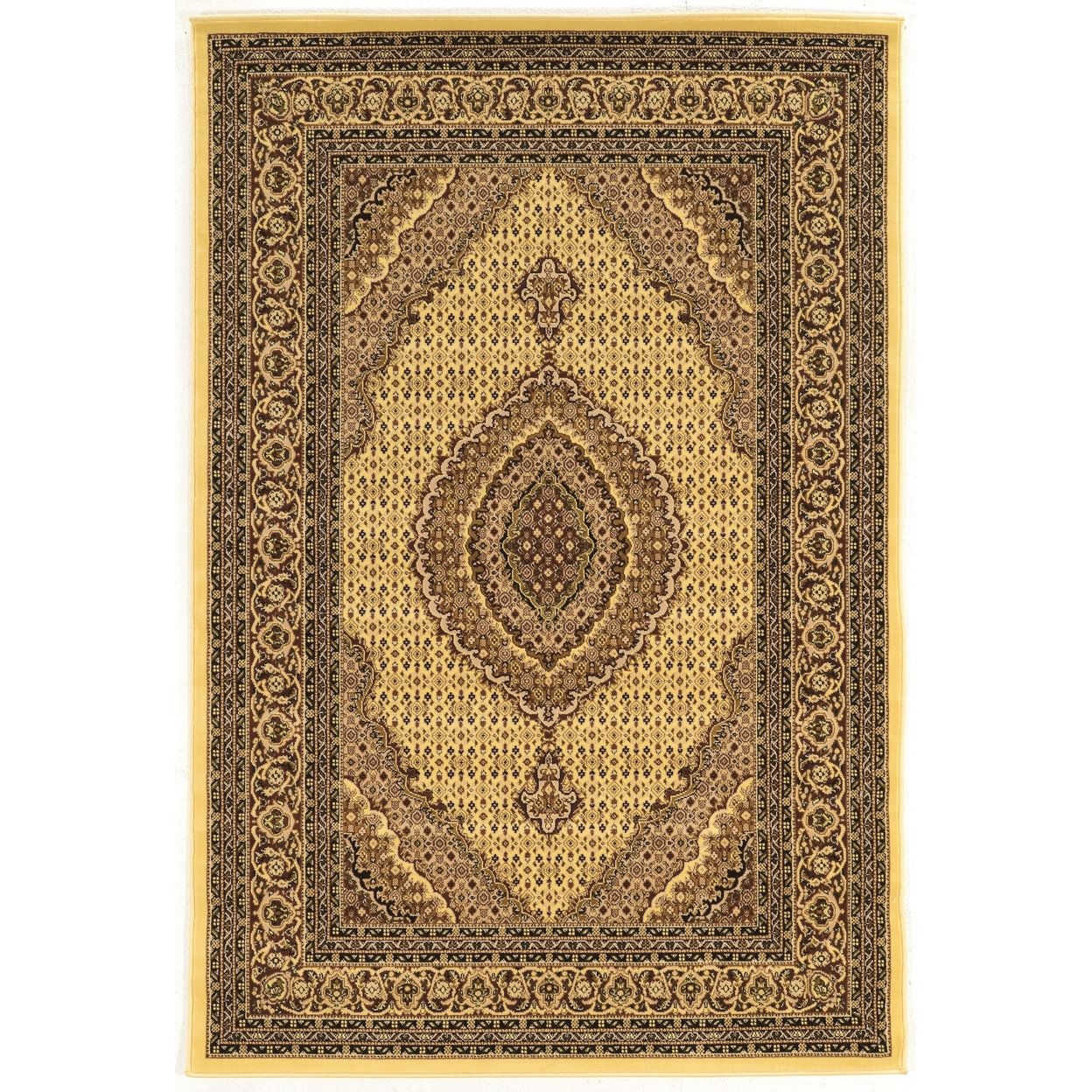 Treasures MahiCream Area Rug 9X12 Plush Traditional Design