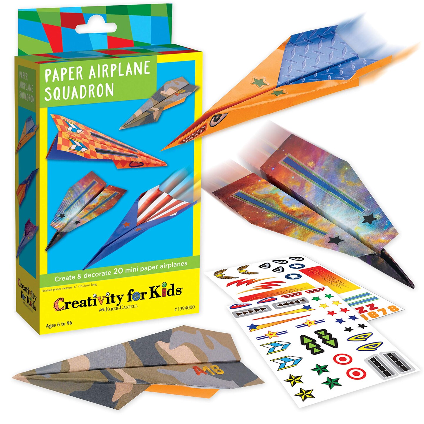 Paper Airplane Squadron - Create 20 Paper Airplanes, Crafts for Boys and Girls, Stocking Stuffers and Gift for Boys, Kids Activities for Ages 6-8+