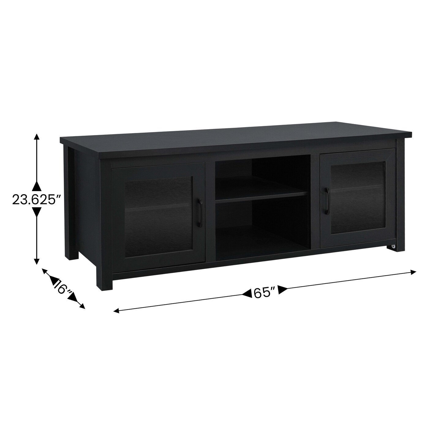Merrick Lane Galena Traditional Full Glass Door 65&#x22; TV Stand for up to 80&#x22; TVs