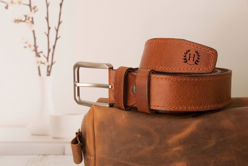 Gift for Fathers Day, Anniversary Gift for Him, Handmade Personalized Belt, Mens Birthday Gift, Engraved Leather Belt, Genuine Leather 354099899462942720