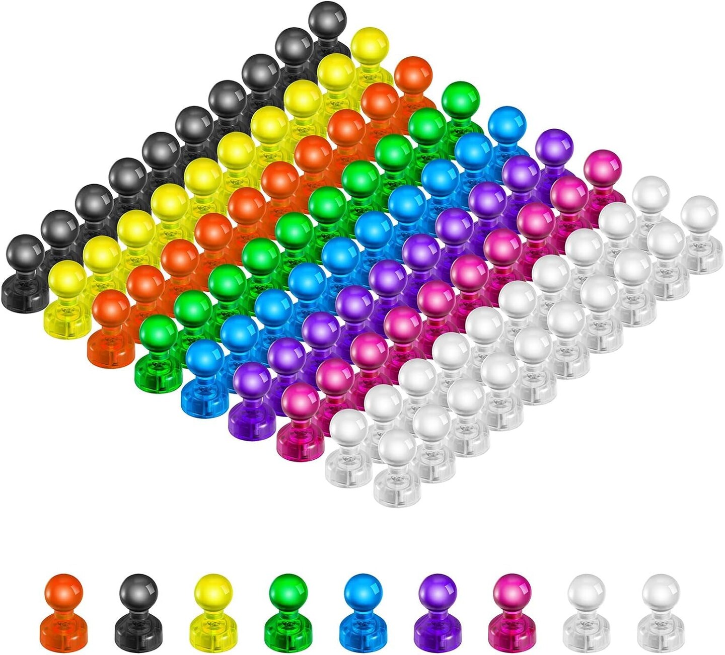 90 Pieces Colorful Strong Magnetic Push Pin Magnets, Office Classroom Magnets,8 Assorted Color, Perfect to use as Kitchen Home and School, Map Magnets,Whiteboard Magnets