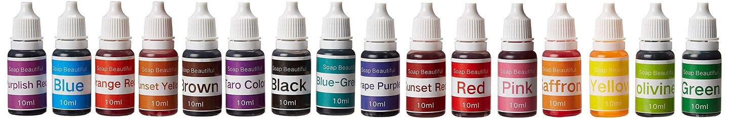 16 Colors Bath Bomb Soap Dye-16 Liquid Colors for Soap Coloring-Gluten Free for Crafting/DIY Slime-Clay-Bath Bomb-Bath Salt-Soap