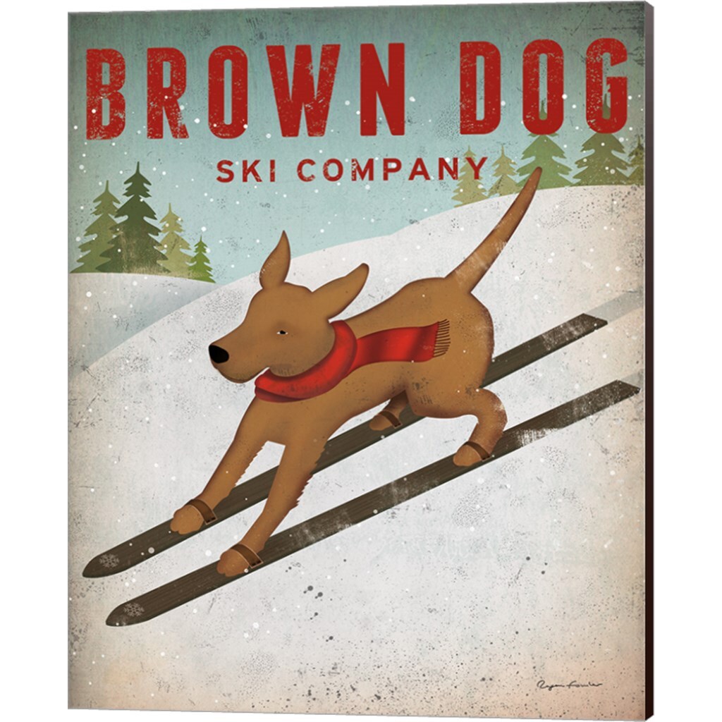 Brown Dog Ski Co by Ryan Fowler 16&#x22; x 20&#x22; Canvas Wall Art