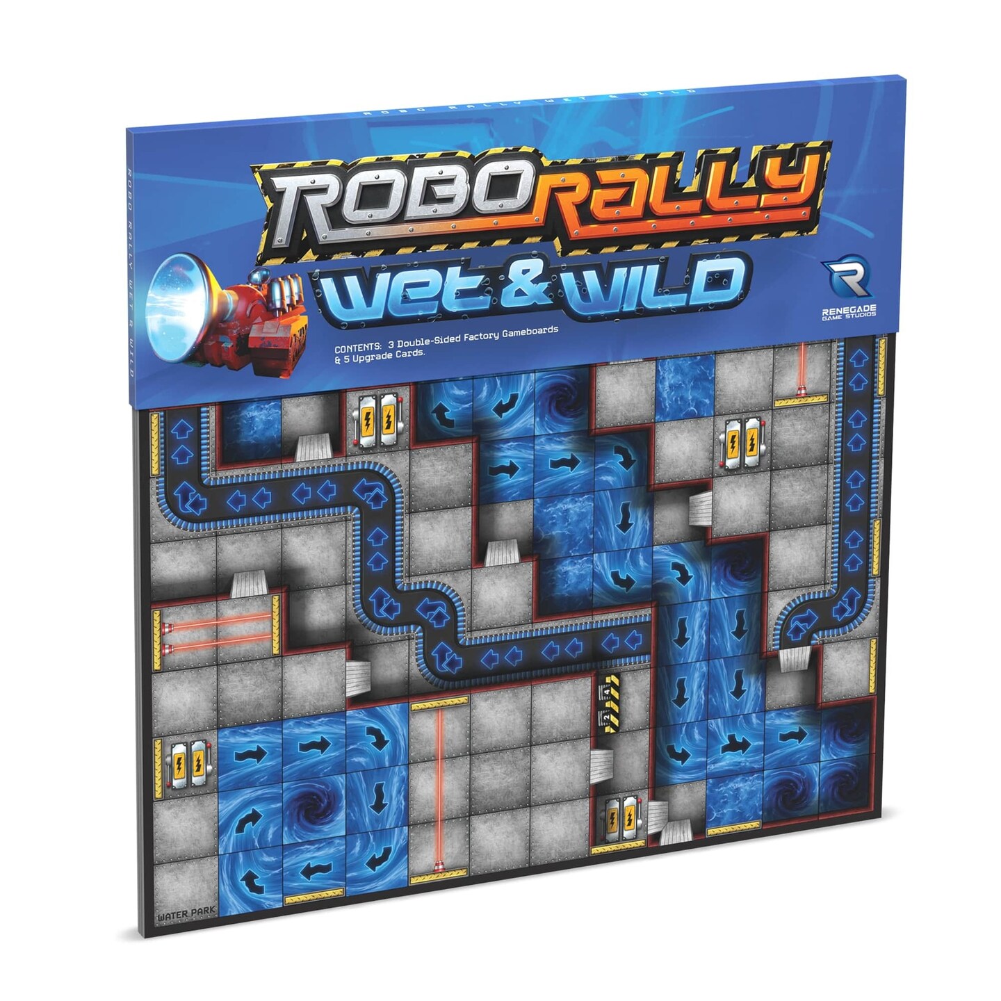 Renegade Games Studios: Robo Rally: Wet &#x26; Wild Expansion - Strategy Board Game, Programmed Movement, Ages 12+, 2-6 Players, 30-60 Min