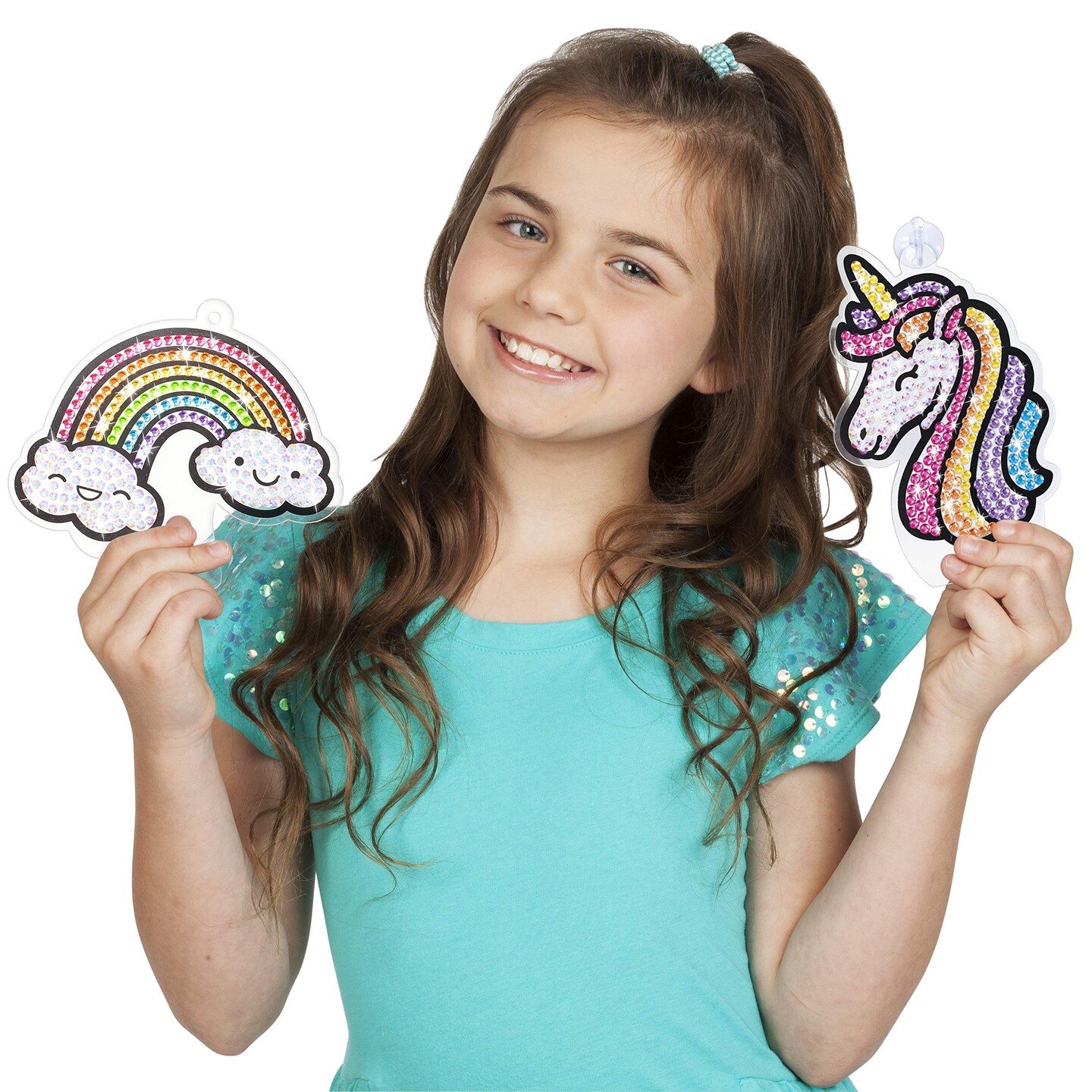 12 Pieces Creativity for Kids Big Gem Diamond Painting Kits: Magical Stickers and Suncatcher DIY Kit - Diamond Art for Kids, Unicorn Gifts for Girls Ages 6-8+
