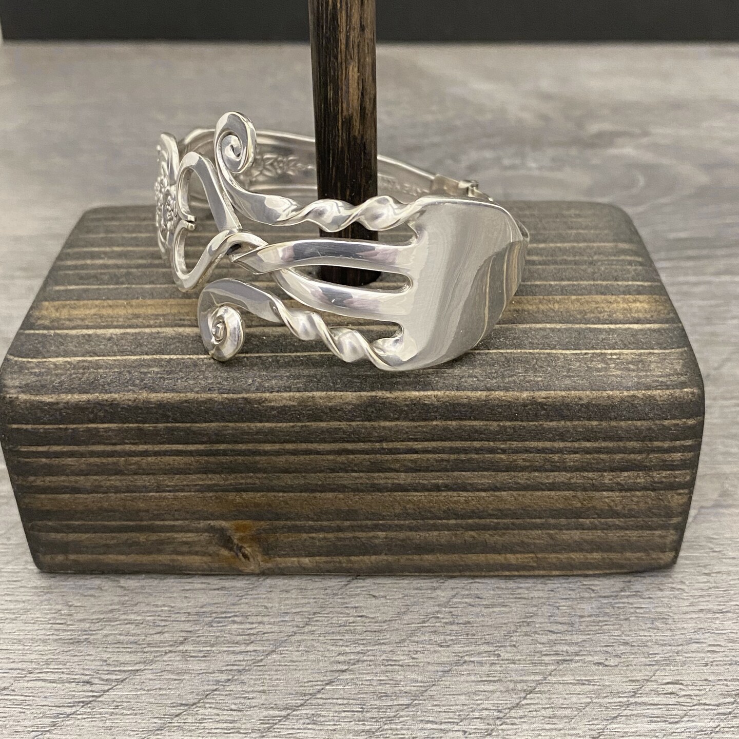 Artisan Statement Silver Premium Fork Bracelet 'Romance' Heart and