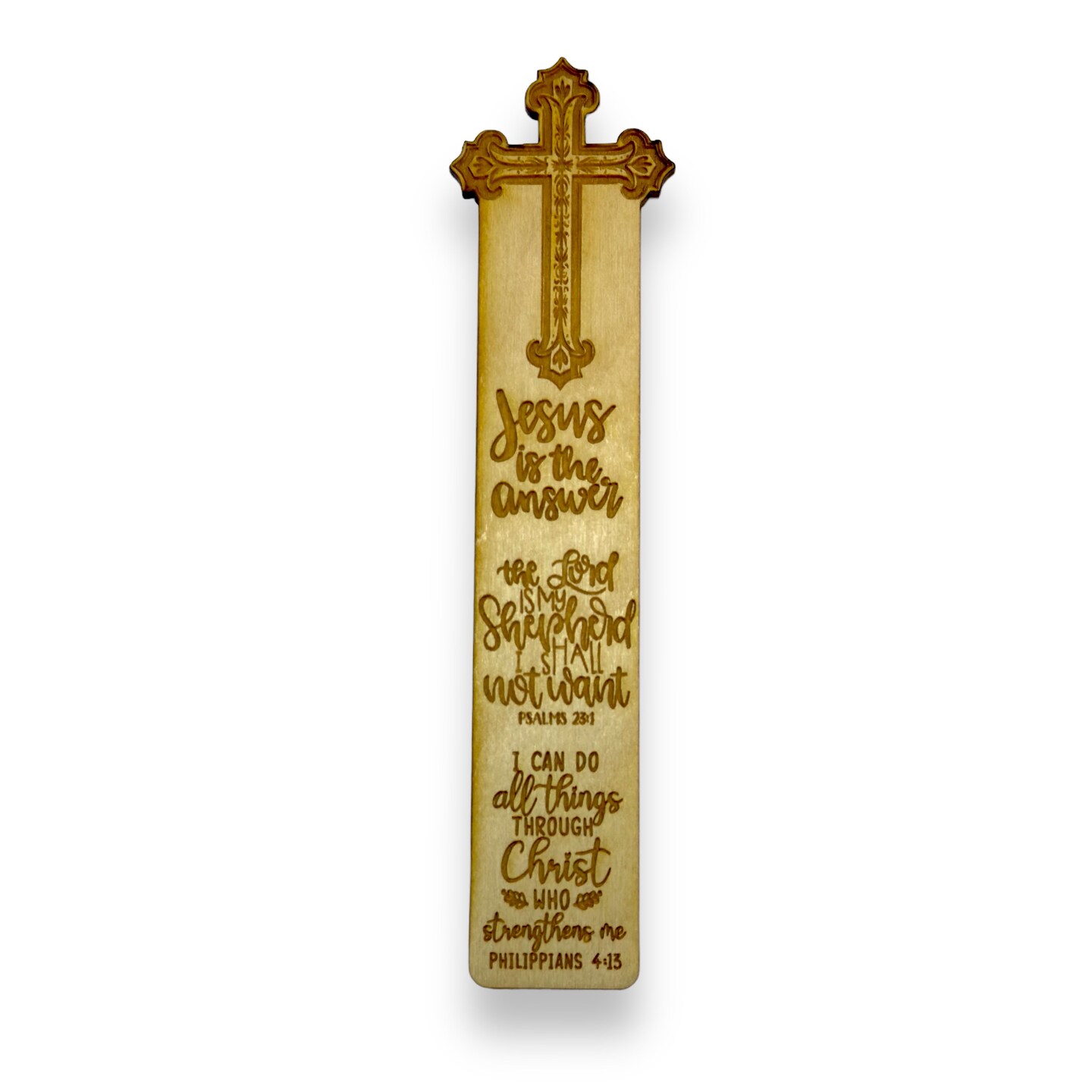 Bookmark - The lord is my shephard - Birch wood Jesus Religious