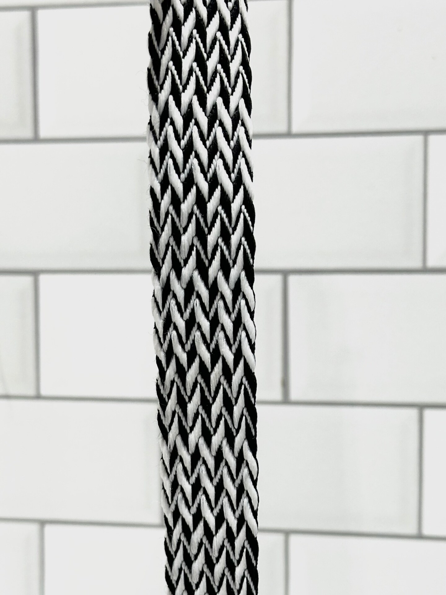 Black and White Herringbone 1&#x201D; Webbing