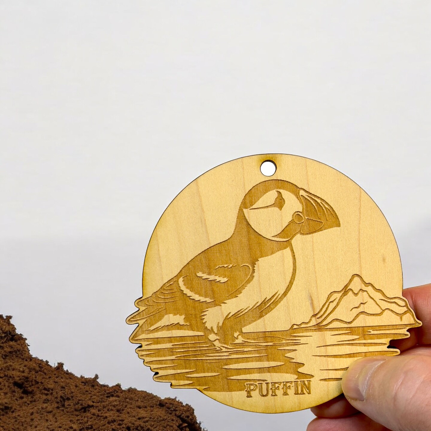 Ornament - Puffin Bird Raw Wood Ornament - Puffin Bird Raw Wood
