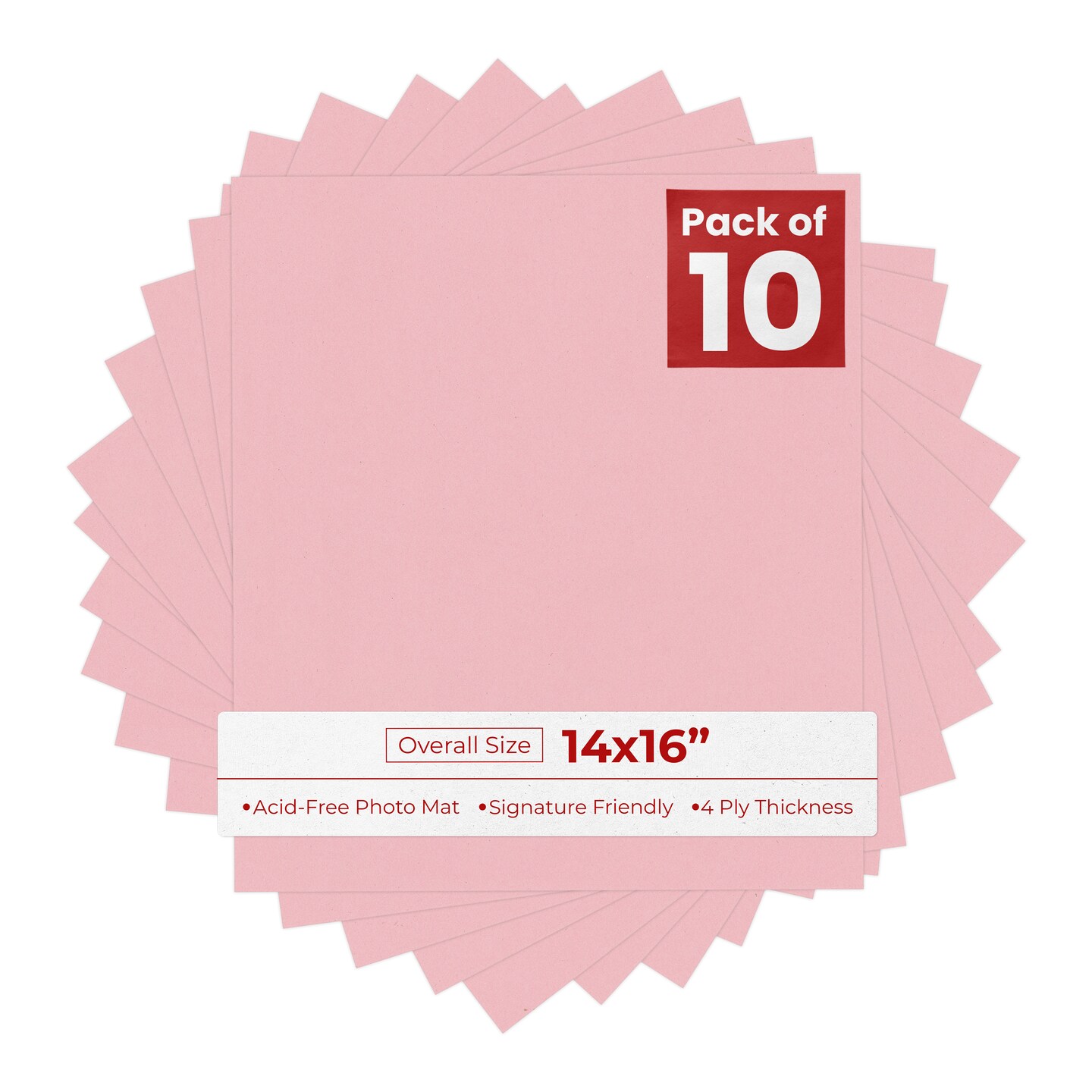 Soft Pink 14x16 Uncut Mat Board - Blank Sheets, No Opening, Color: Pink ...