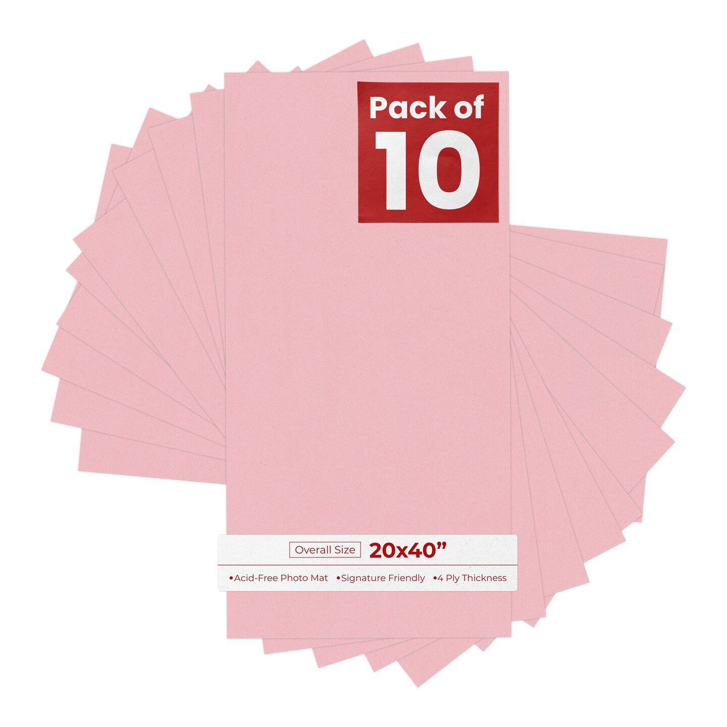 Soft Pink 20x40 Uncut Mat Board - Blank Sheets, No Opening, Color: Pink ...