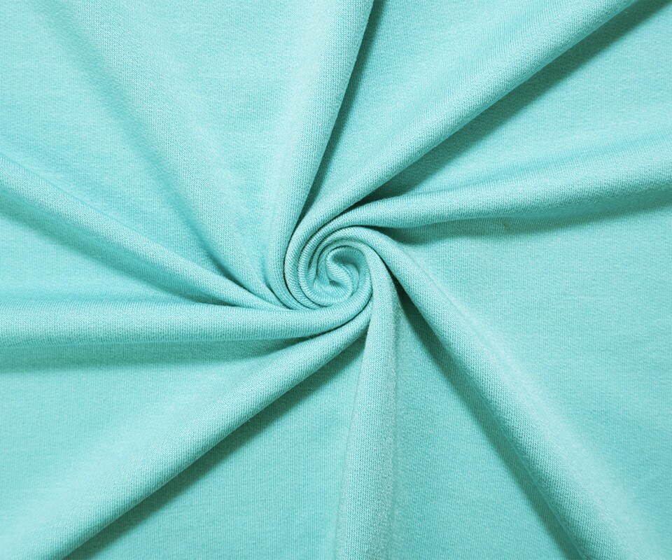 Light Aqua Modal Blend Famous Designer Sweatshirt Fleece Knit Fabric By the Yard