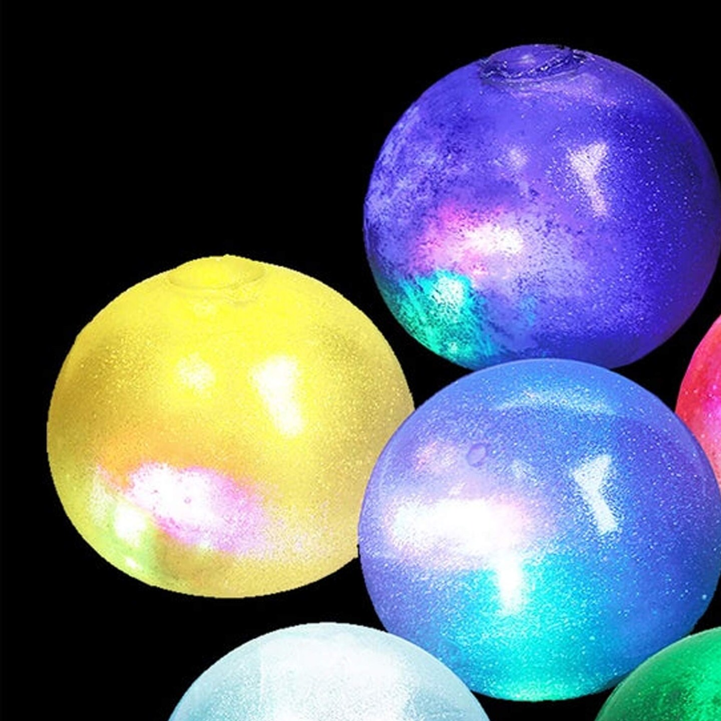 Flashing Galaxy Squeeze Ball 2.5" – LED Impact Light Toy (Assorted Colors)