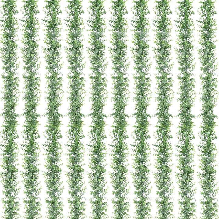 10 Pack Eucalyptus Garland, 60FT Faux Eucalyptus Greenery Garland(Grey Green)