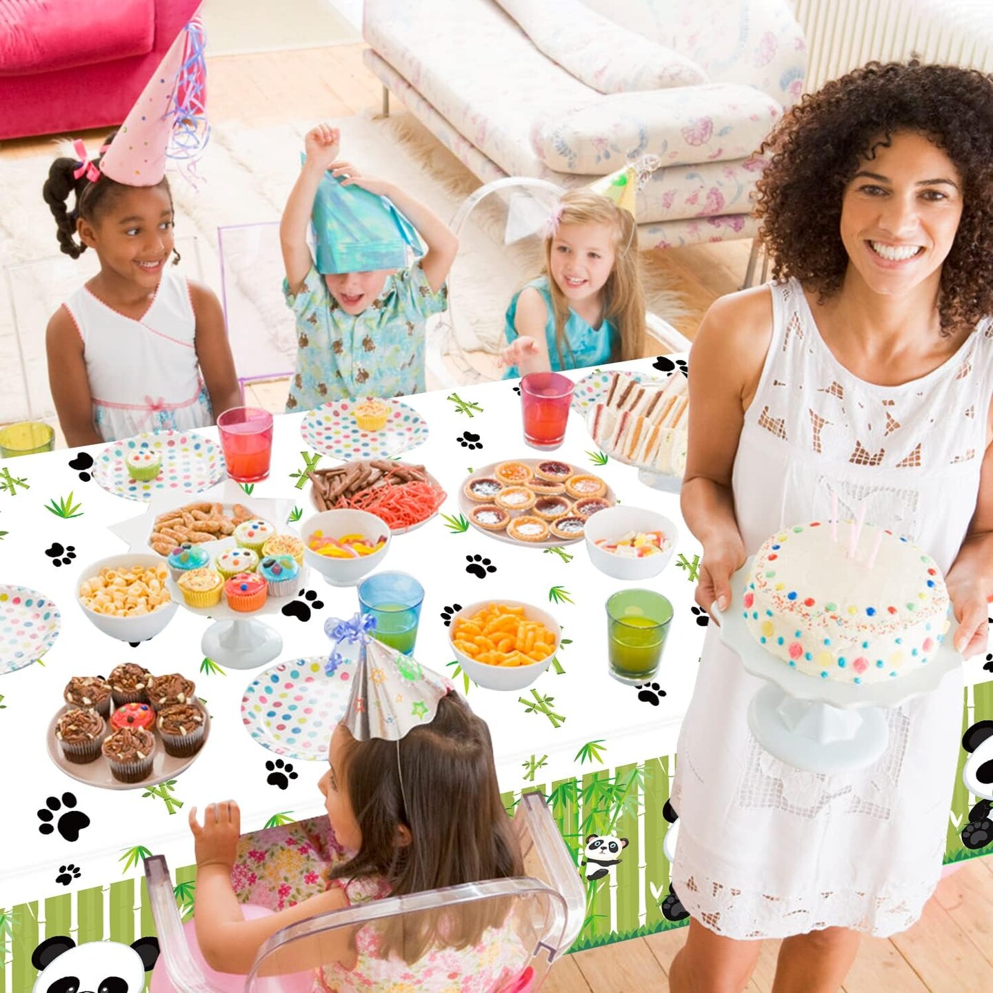 4 Pack Panda Theme Tablecloths