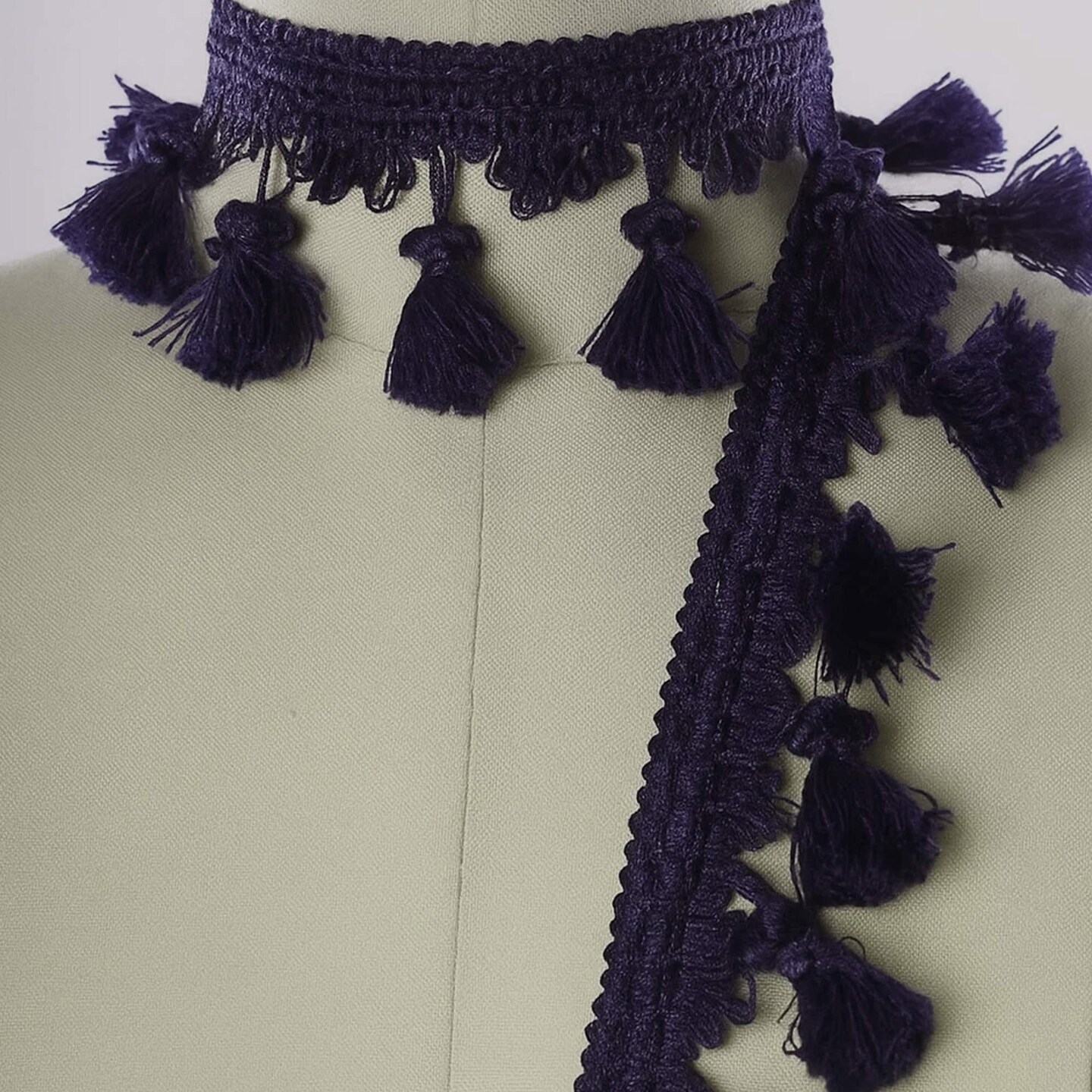 1 Yard Purple Braided Gimp Tassel Fringe Trim for Stylish Home Decor