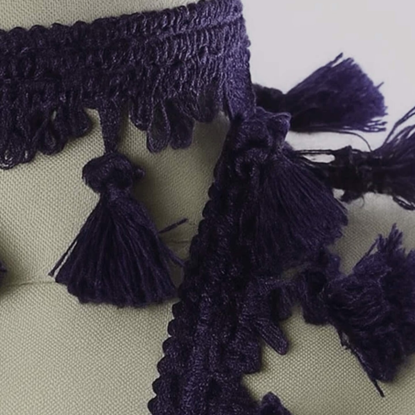 1 Yard Purple Braided Gimp Tassel Fringe Trim for Stylish Home Decor