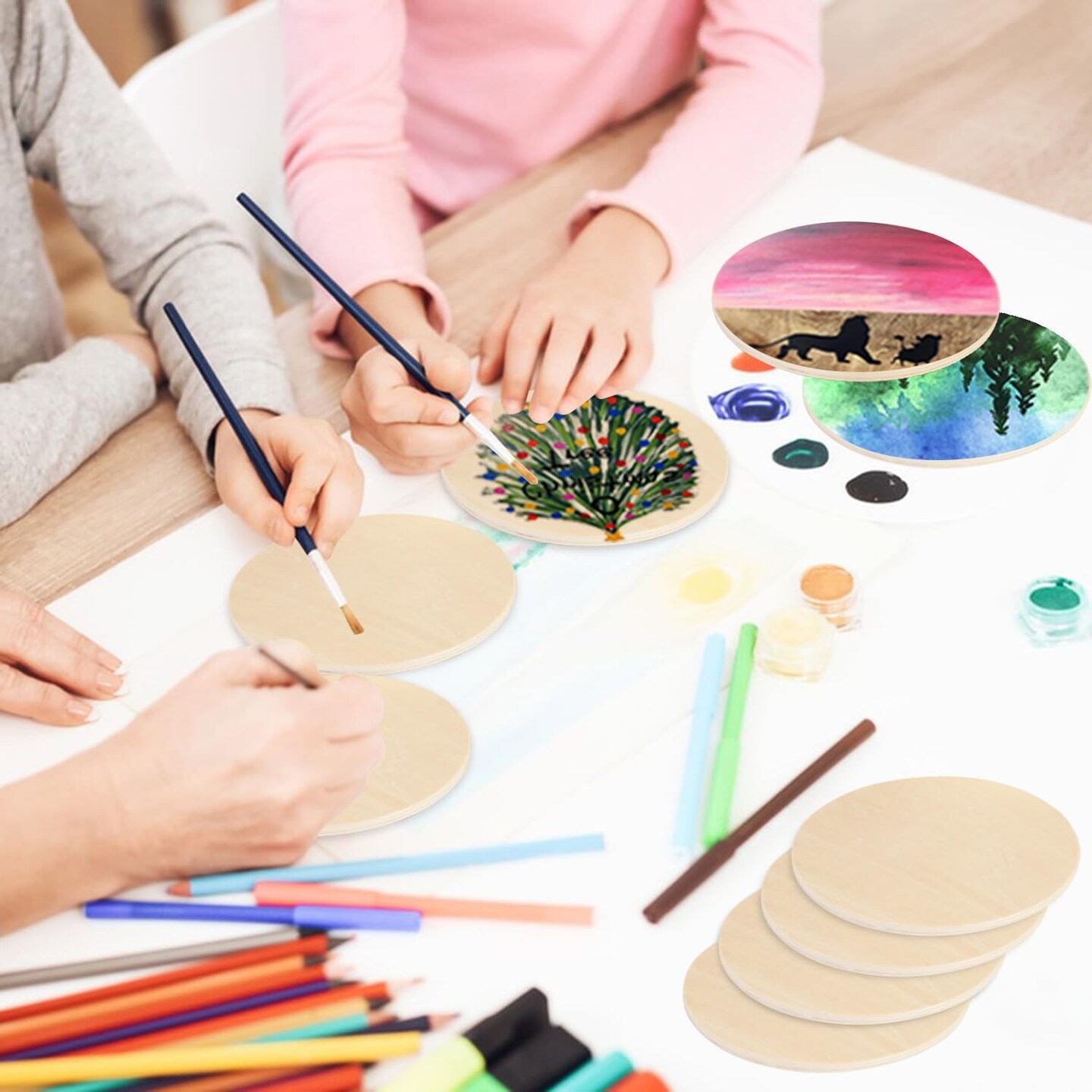 50 PCS 4 Inch Unfinished Wood Circles