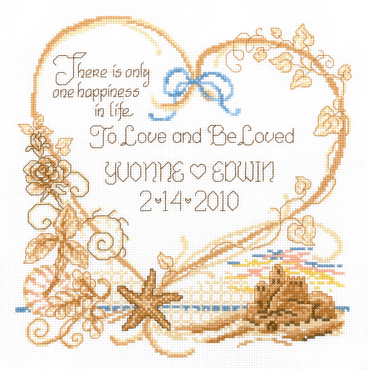 Imaginating Counted Cross Stitch Kit 7.5"X8"-Seaside Wedding Record