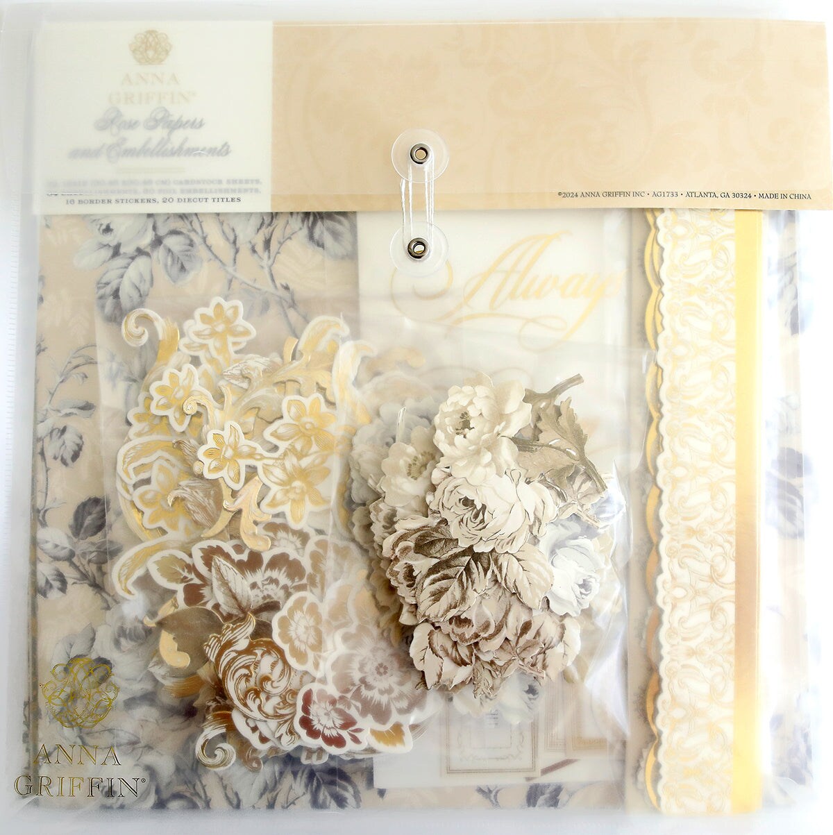 Faded Rose Papers and Embellishments