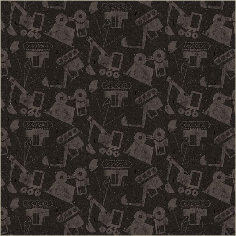 Fabric Windham Dirt Black Load by Load Diggers & Dozers by the Quarter Yard 54943-5