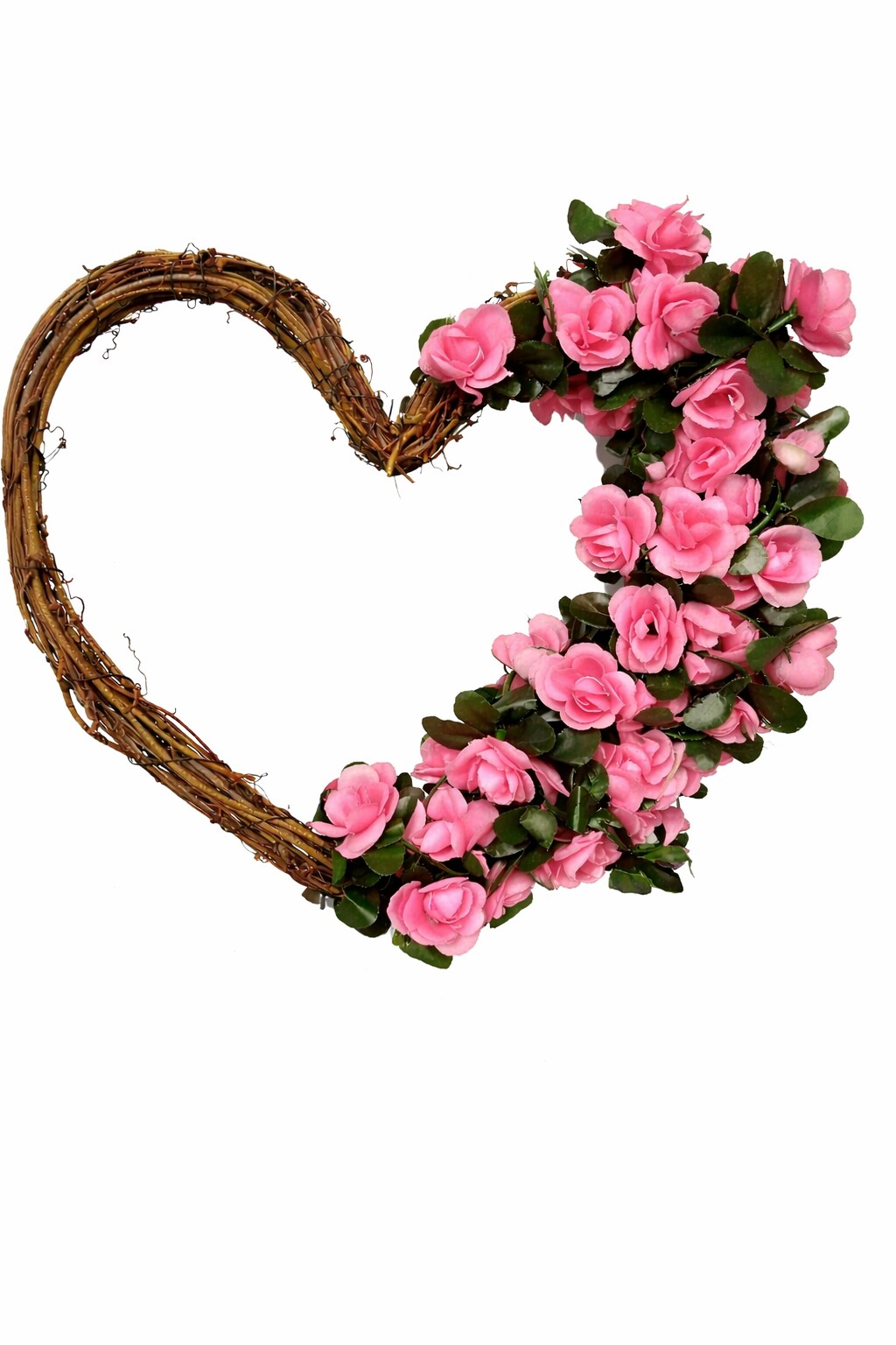 Heart Shaped Red Rose Wreath for Front Door – Romantic Valentine