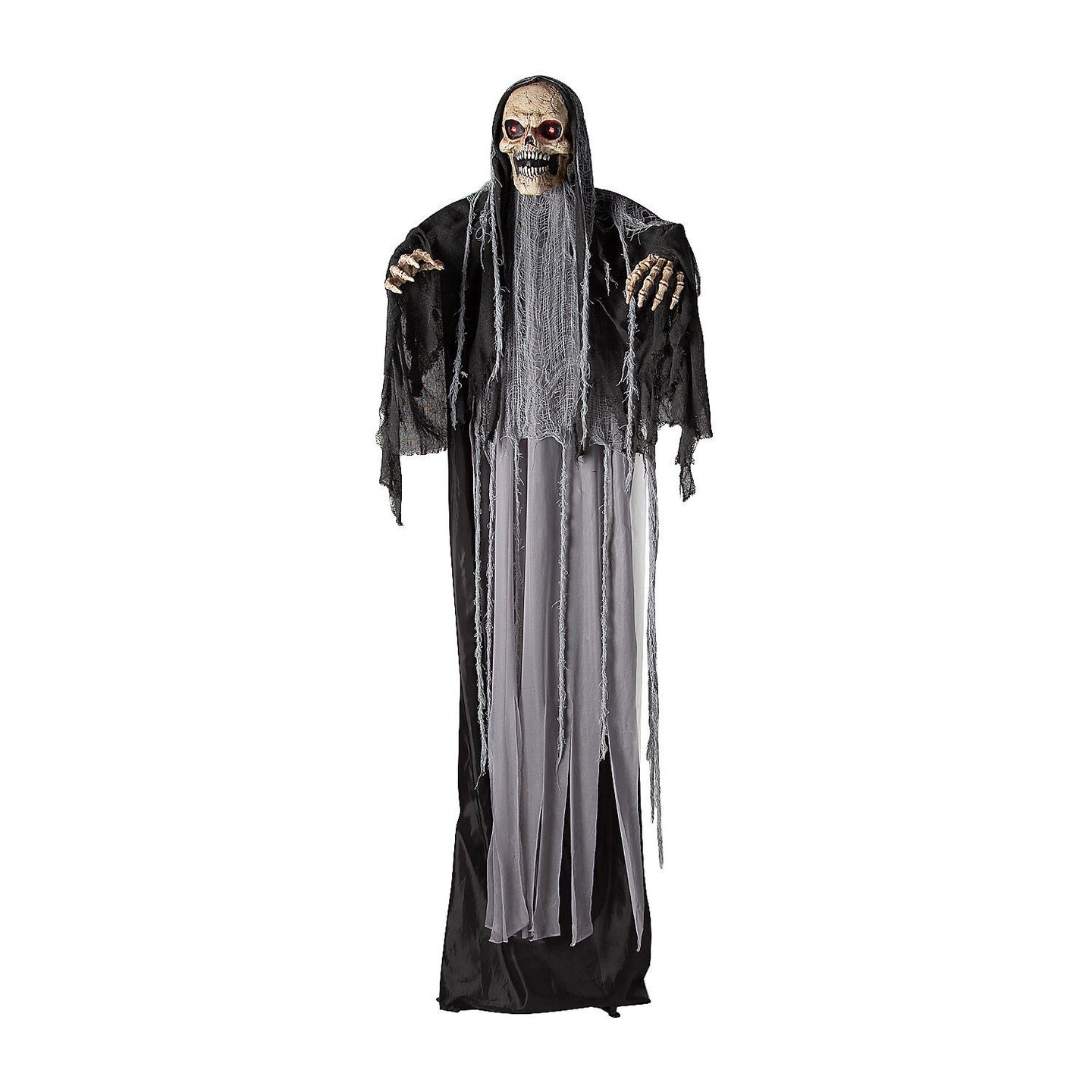 Standing Black &#x26; Gray Skeleton Reaper 6 Ft