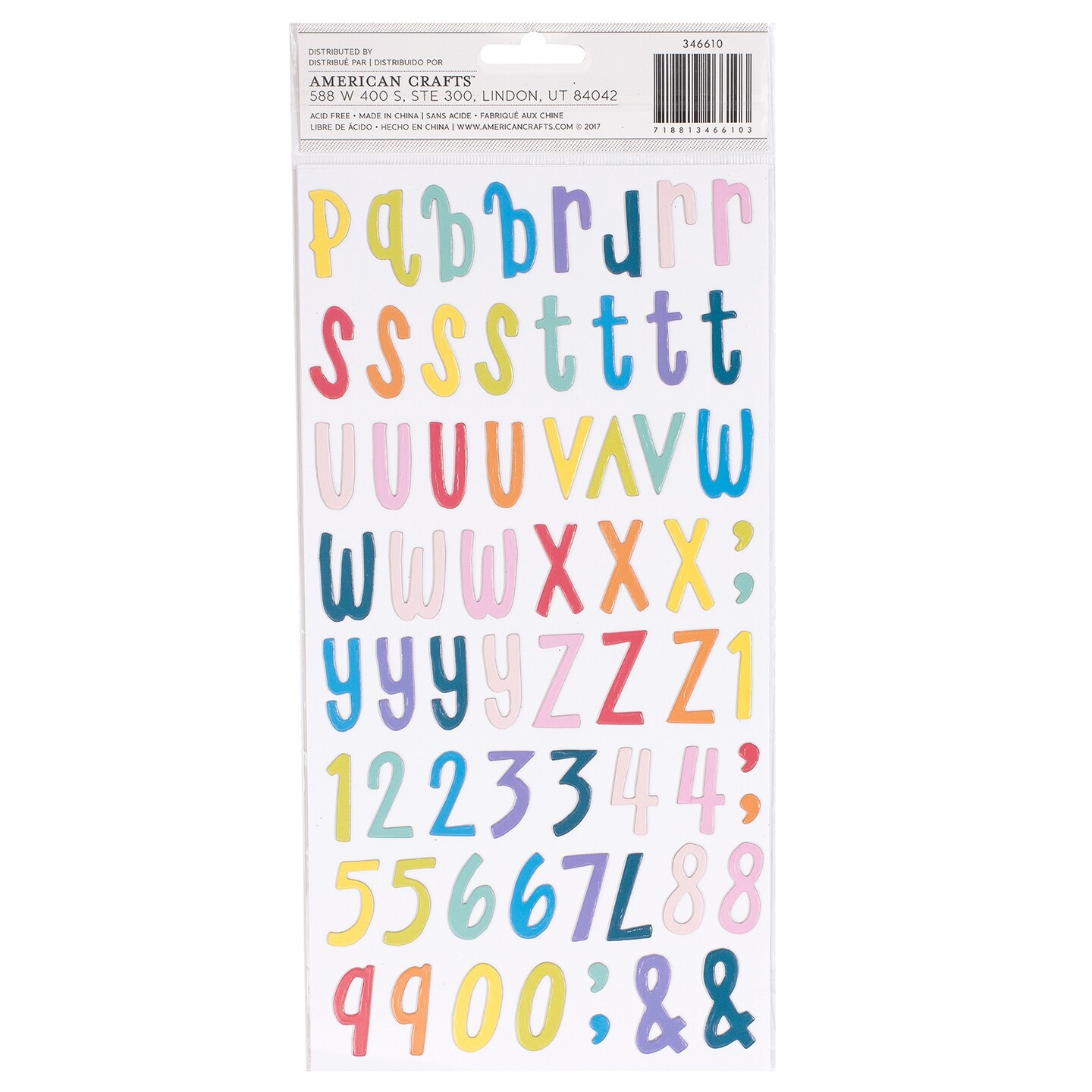 Shimelle Box Of Crayons Thickers Stickers 5.5"X11" 135/Pkg-Alphabet/Multi Chipboard