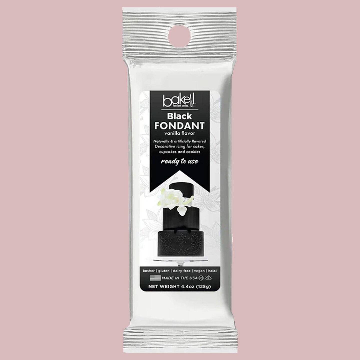 Bakell&#x27;s Satin Black Ice Vanilla Fondant 4.4 oz.