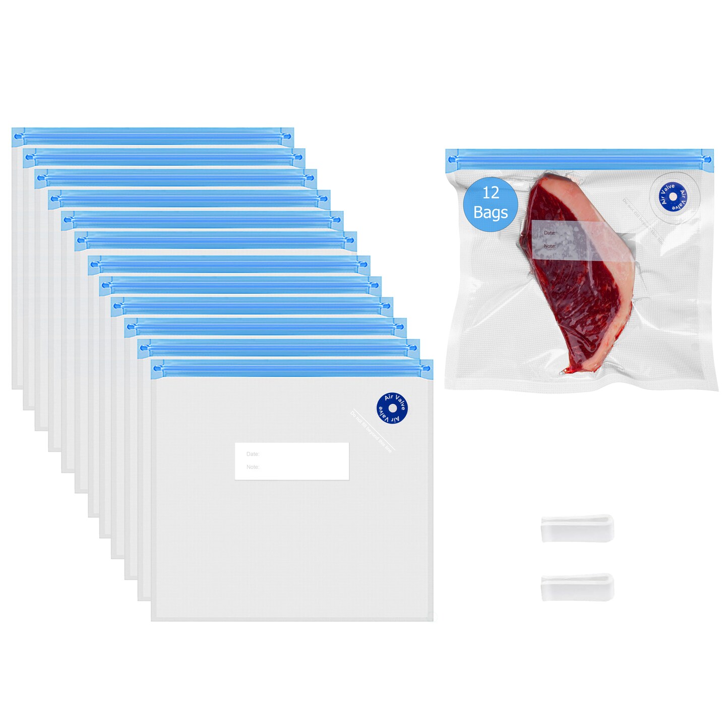 Basicwise Handheld Vacuum Sealer Machine with Reusable Bags Food Storage Kitchen Organization Sous Vide Cooking Pantry Preservation Refrigerator Management Meal Preparation & Airtight Sealing