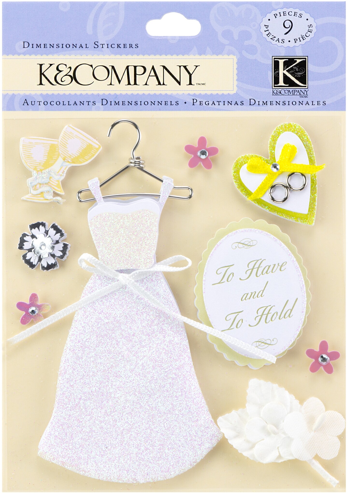 K&#x26;Company Dimensional Stickers-Classic Wedding