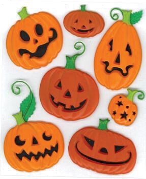 Jolee&#x27;s Boutique Dimensional Stickers-Funny Pumpkins