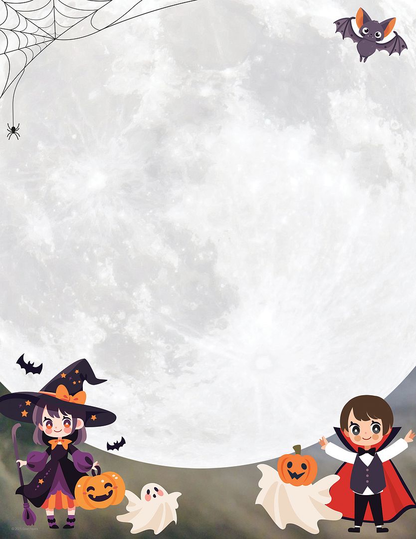 Great Papers! Stationery Fall Letterhead, Spooky Halloween Moon, 8.5&#x22;x11&#x22;, Printer Friendly, 50 Sheets